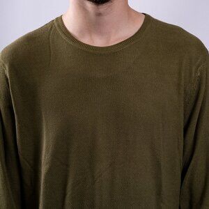 Stitch Note Long Sleeve Crew - Army